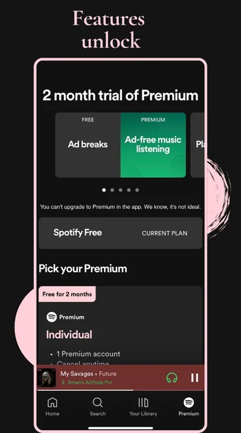 Spotify premium App screenshots