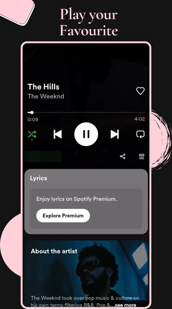 Spotify premium App screenshots