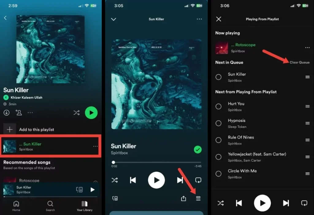 how to clear spotify queue 2