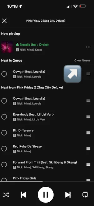 how to clear spotify queue